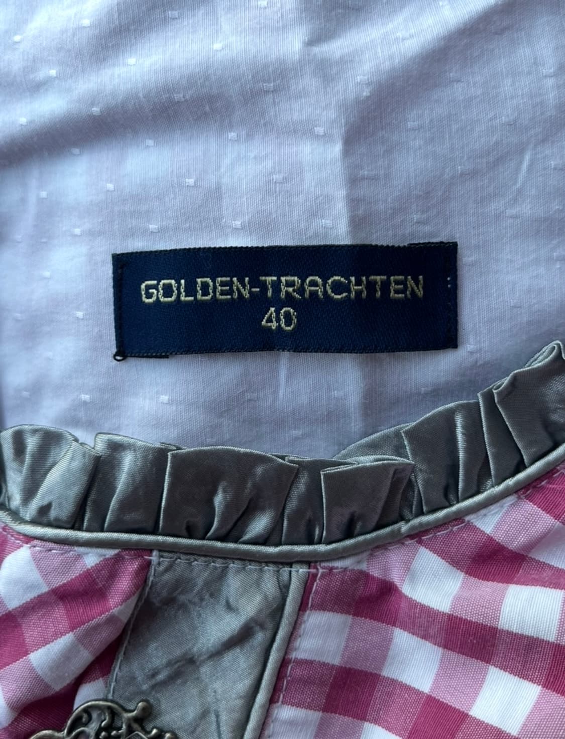 GOLDEN TRACHTEN 핑크 깅엄 디른들 원피스  상품이미지7