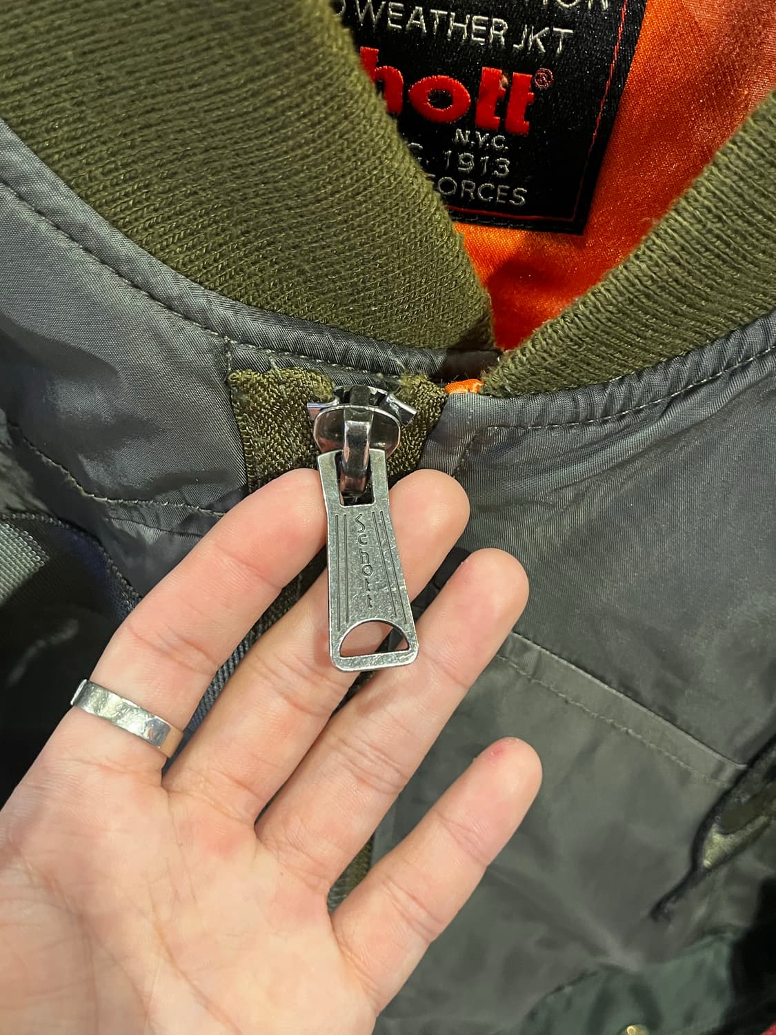 Schott 쇼트 밀리터리 패치워크 ma-1 자켓 상품이미지9