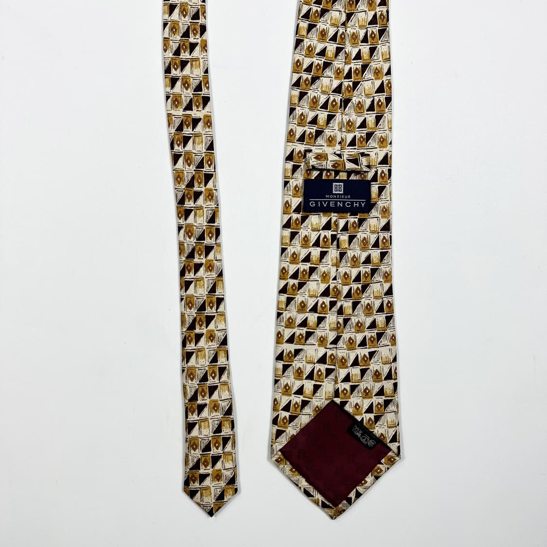 지방시 레트로 빈티지 프랑스 체크 넥타이 상품이미지2