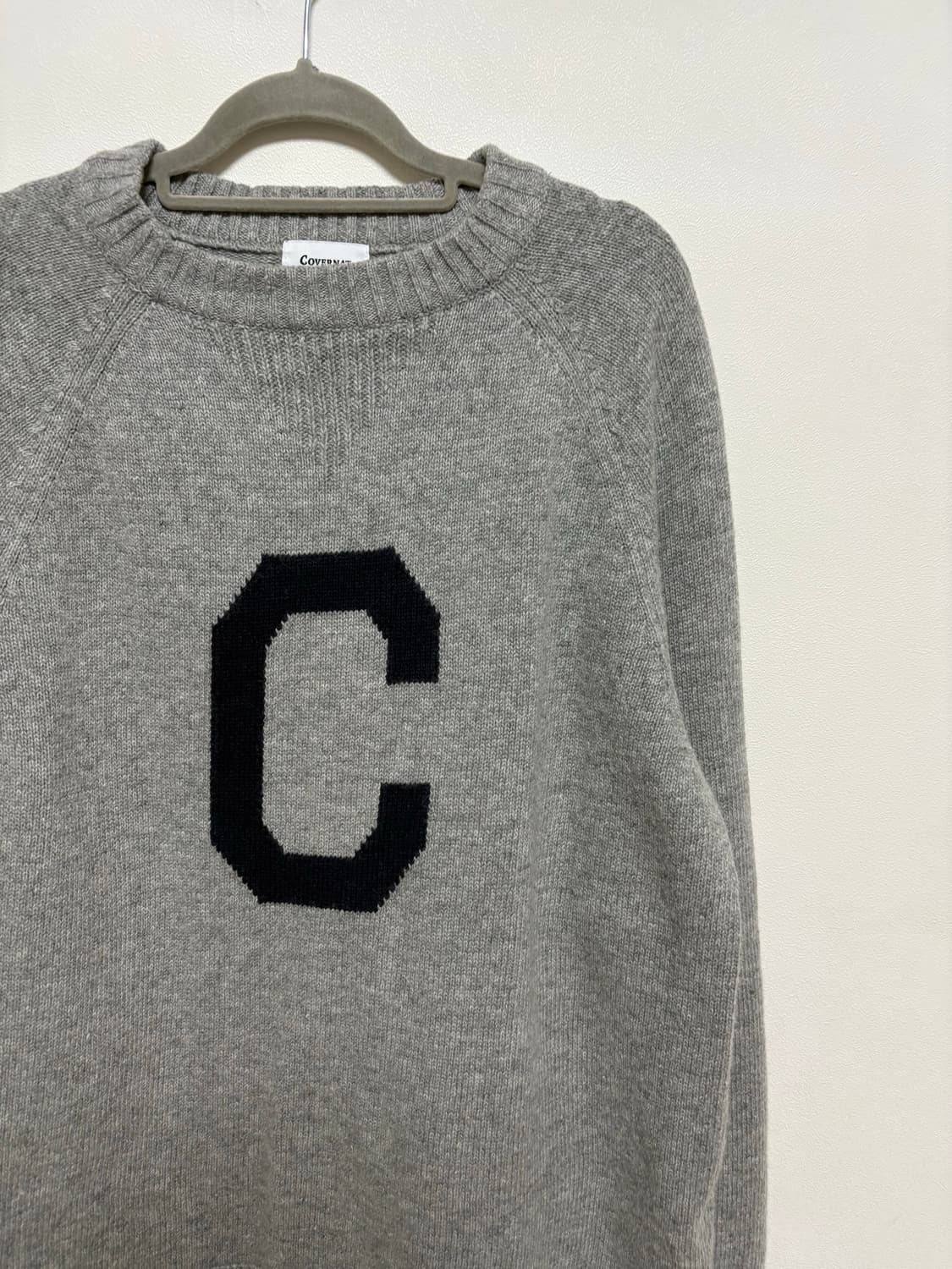 커버낫 빅로고 배색 니트 상품이미지3