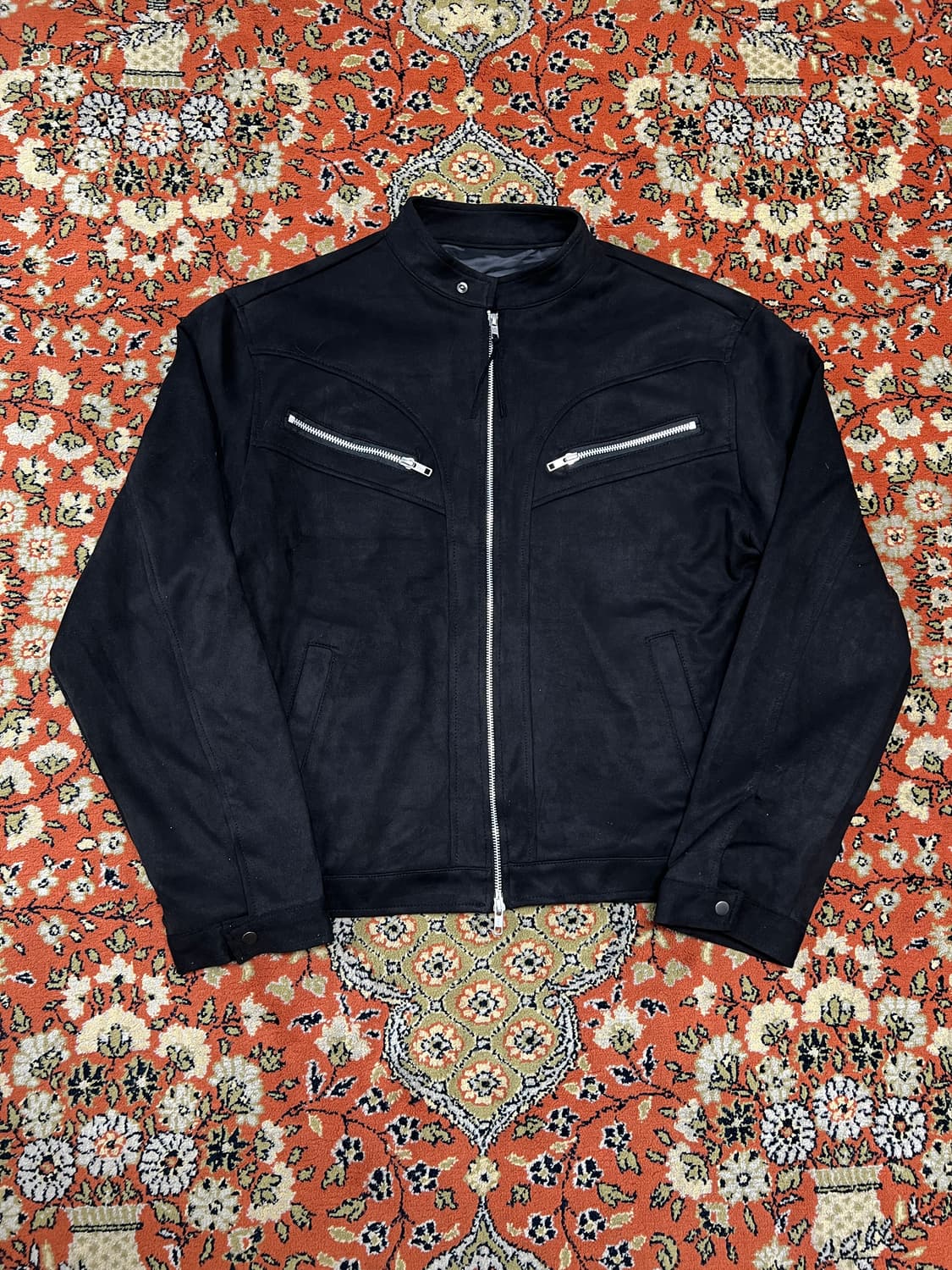 [FREE] 스웨이드 블랙 싱글 라이더 자켓 상품이미지1