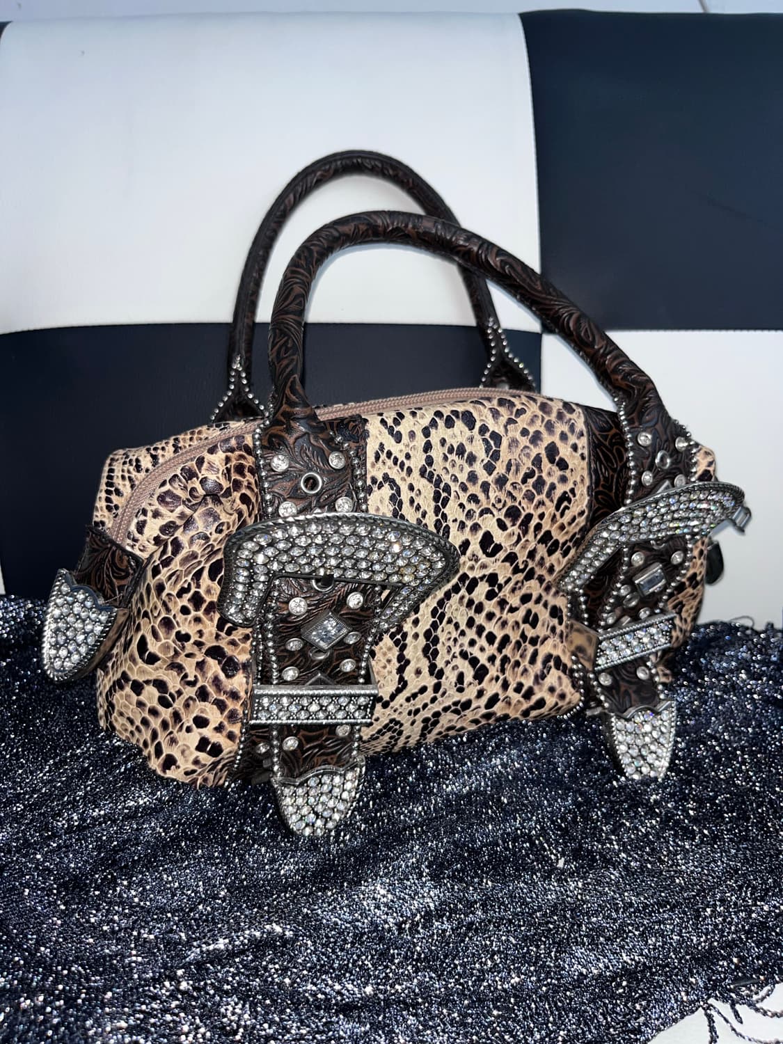 웨스턴 파이톤 핸드백 상품이미지1