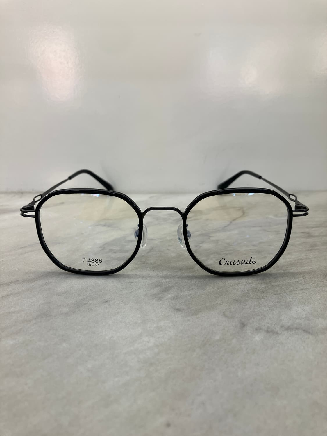 크루세이드 Crusade 올블랙 솔텍스 소프트 스퀘어 메탈테 안경 상품이미지6
