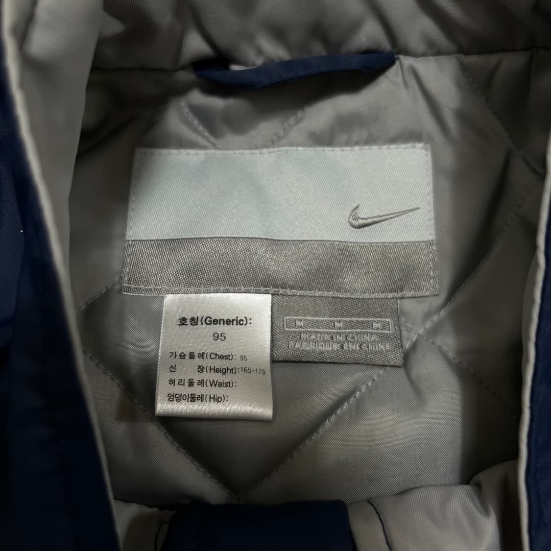 나이키 배색 후드 롱패딩 돕바 점퍼 [네이비] M/95 상품이미지5