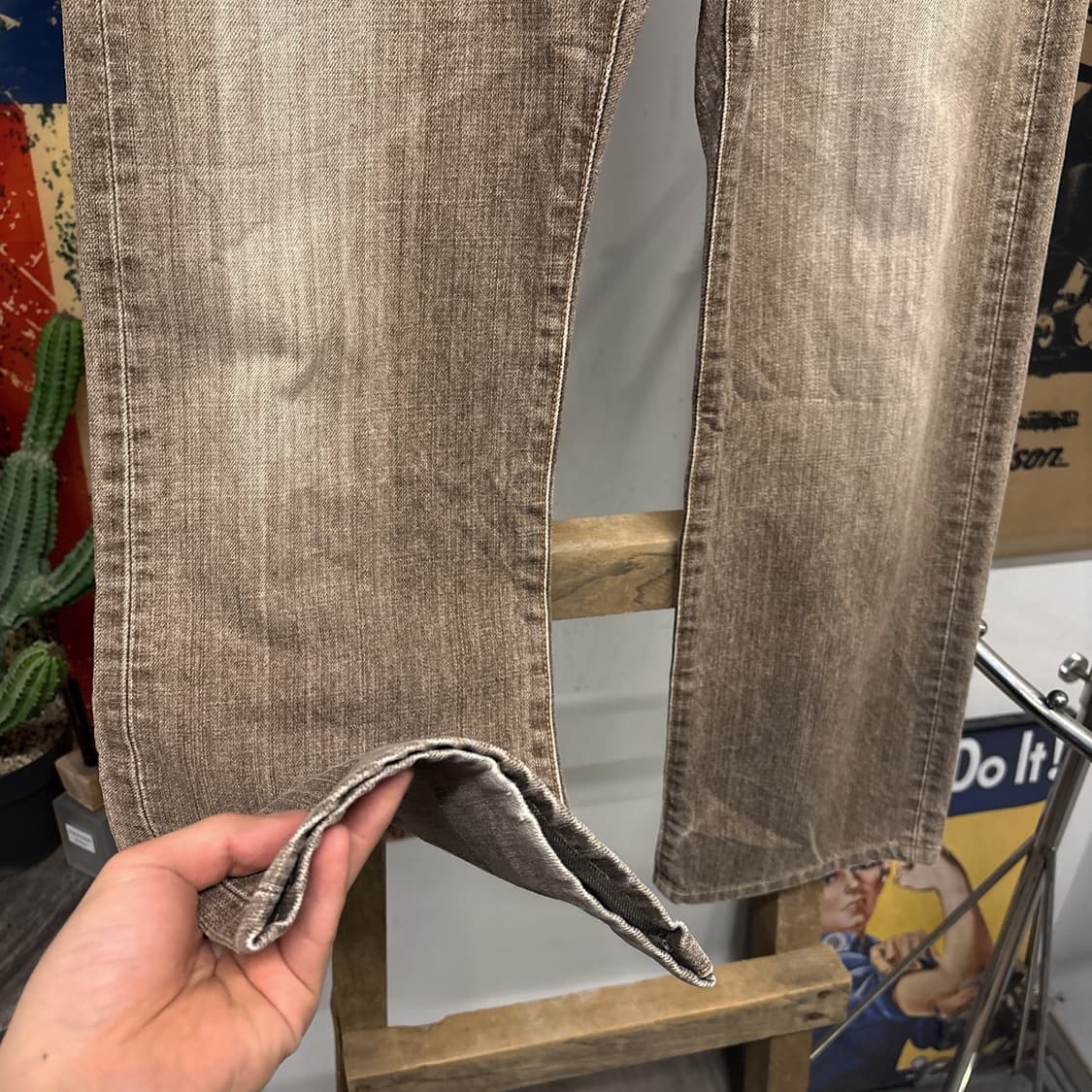 에드윈 404XV 익스클루시브 빈티지 브라운 워싱 데님팬츠 N1046   상품이미지4