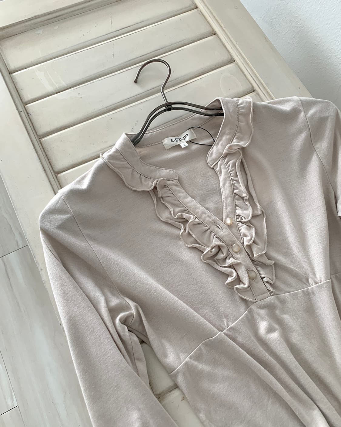 Nude beige blouse top 상품이미지8