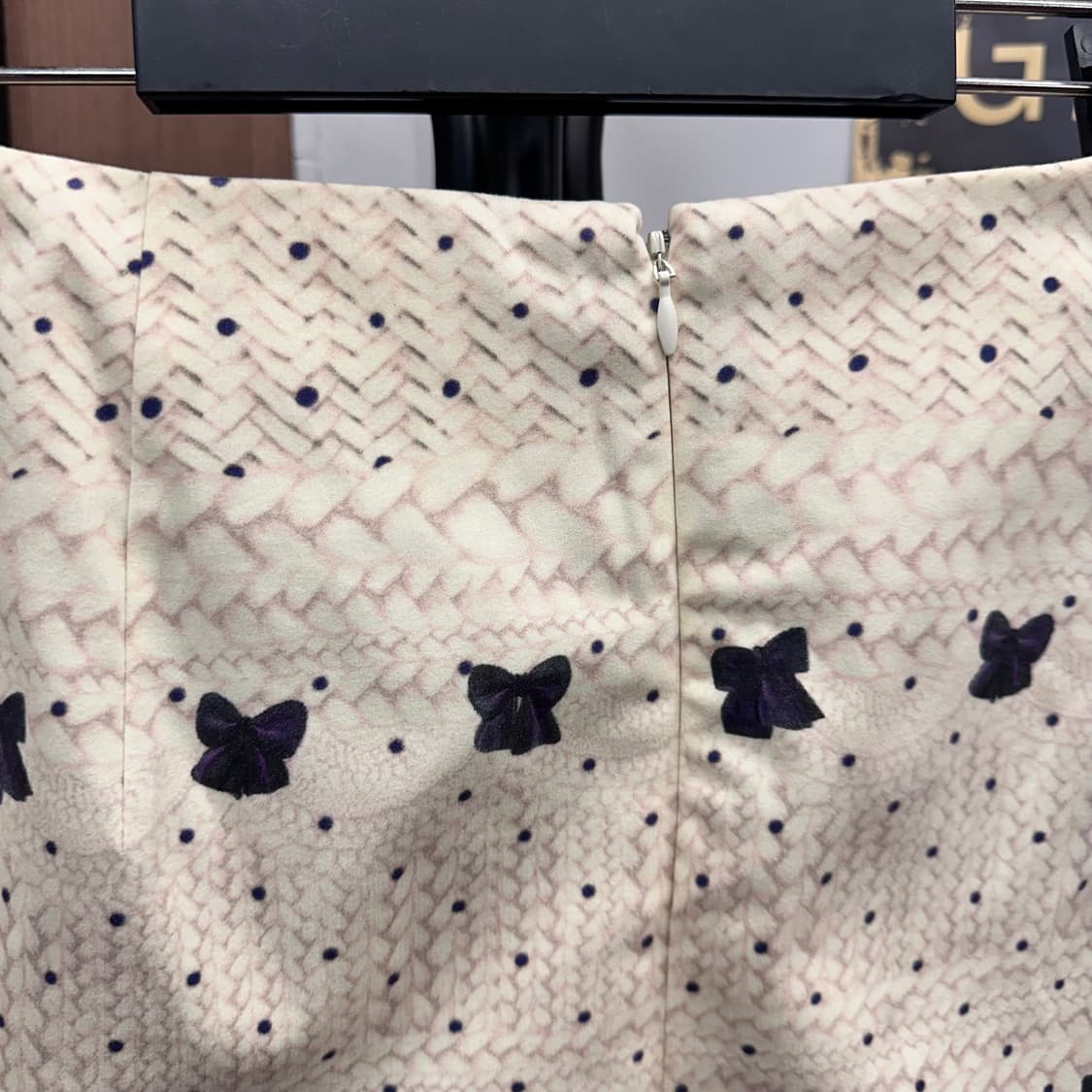Ribbon Lace Dot Pattern Midi Skirt 상품이미지6