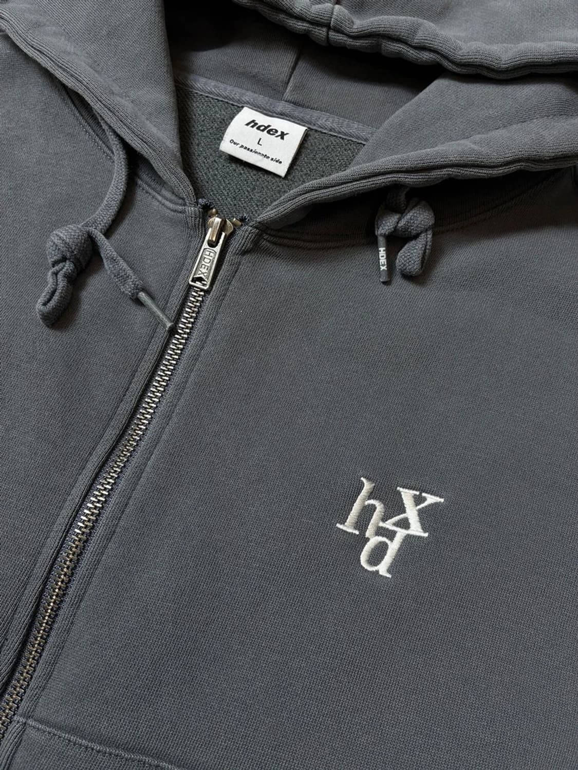 HDEX 시그니처 피그먼트 워싱 로고 크롭 후드집업 PN8958  상품이미지3