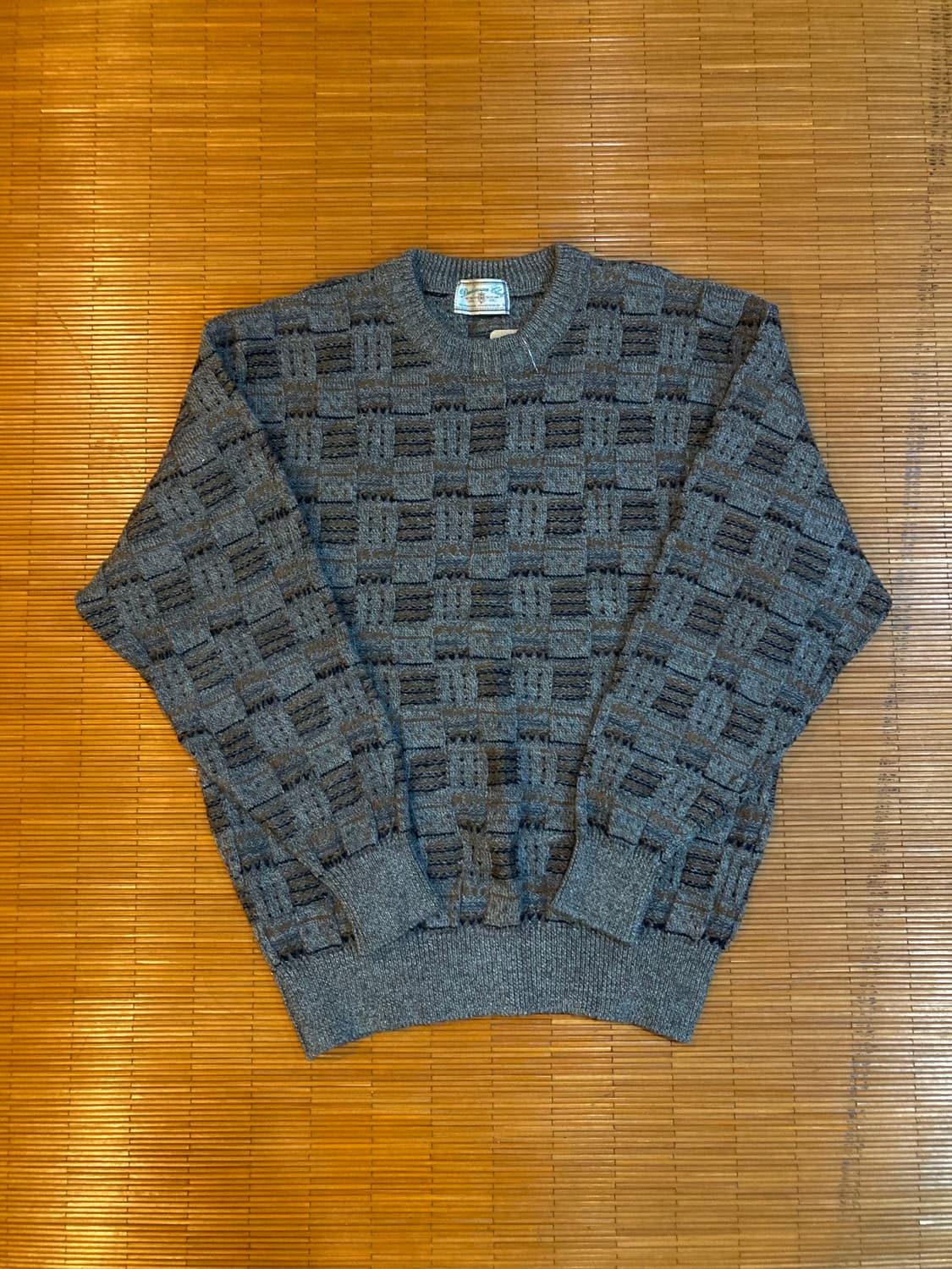 JPN vtg 스퀘어 패턴 니트 상품이미지1