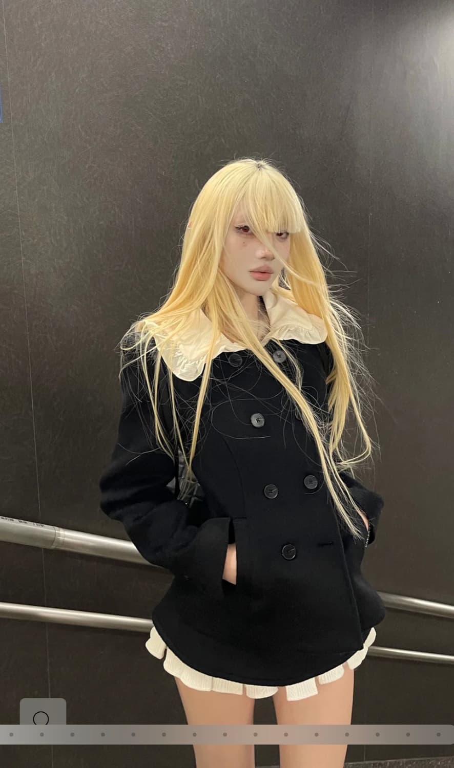 RASE LE SOL 자켓 더블 브레스트 울 코트 레이스 카라넥 포인트 상품이미지1