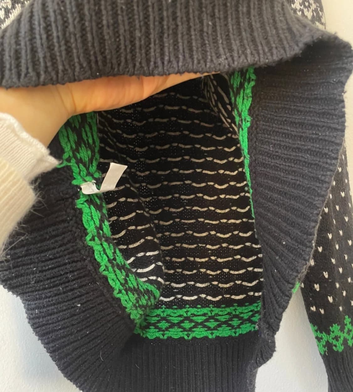 폴로랄프로렌 블랙노르딕 스노우플레이크 숄카라 니트  상품이미지5