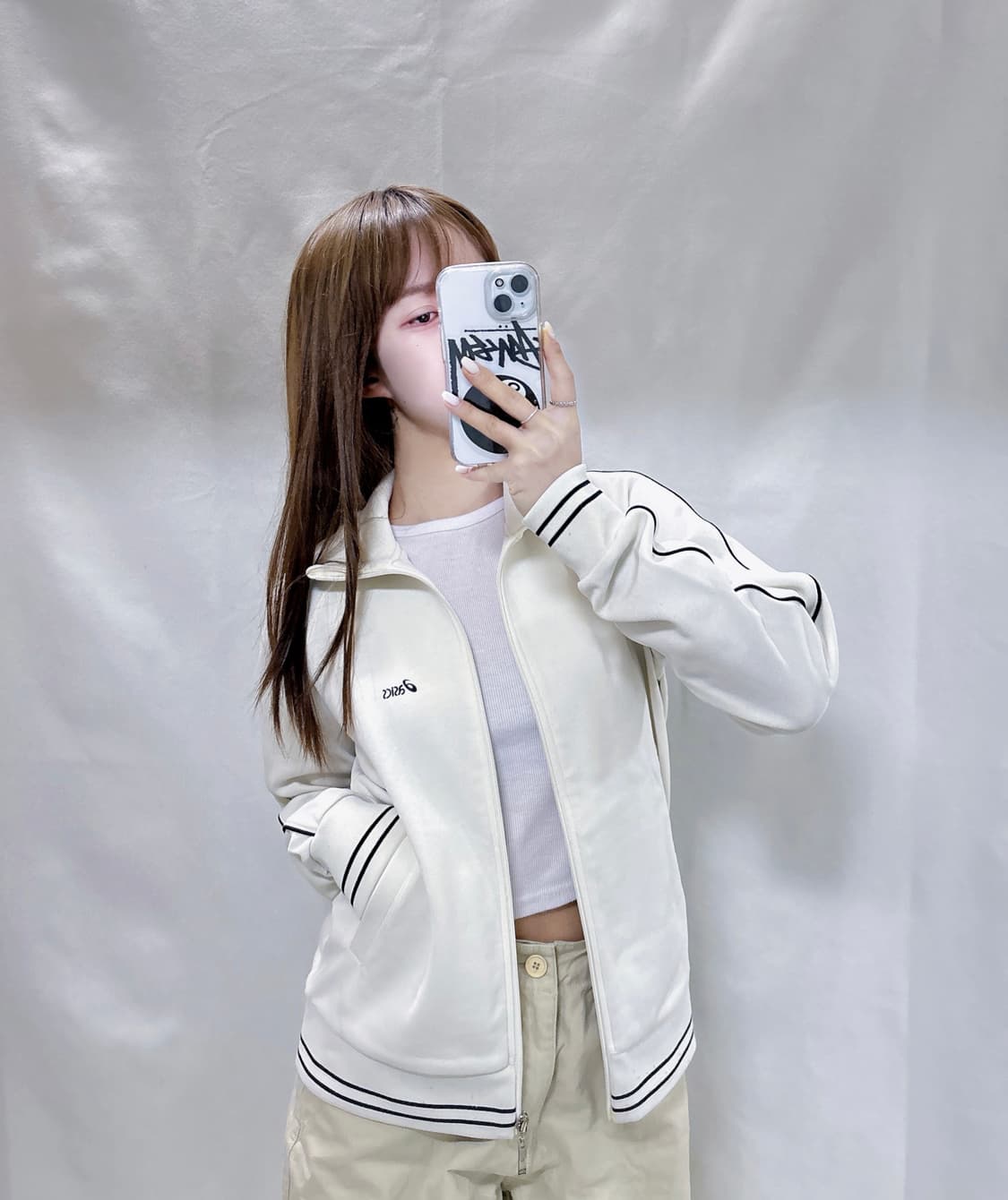 아식스 화이트 트랙탑  상품이미지2