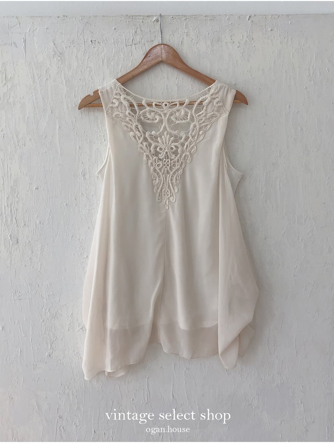 vintage lace chiffon sleeveless blouse 상품이미지2