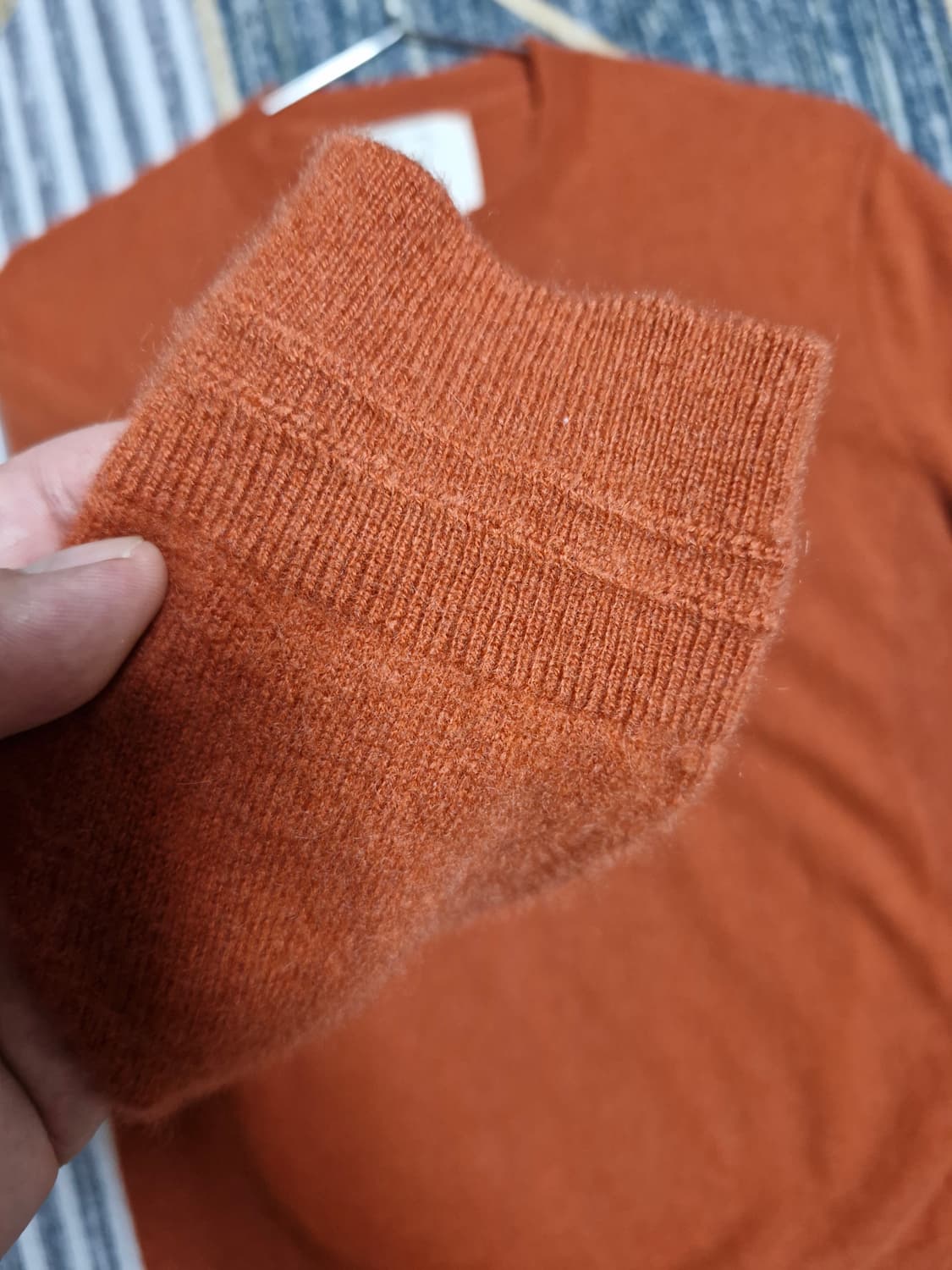 헨리코튼 캐시미어 100 라운드 니트 주황 105 (실측95~100) 상품이미지4