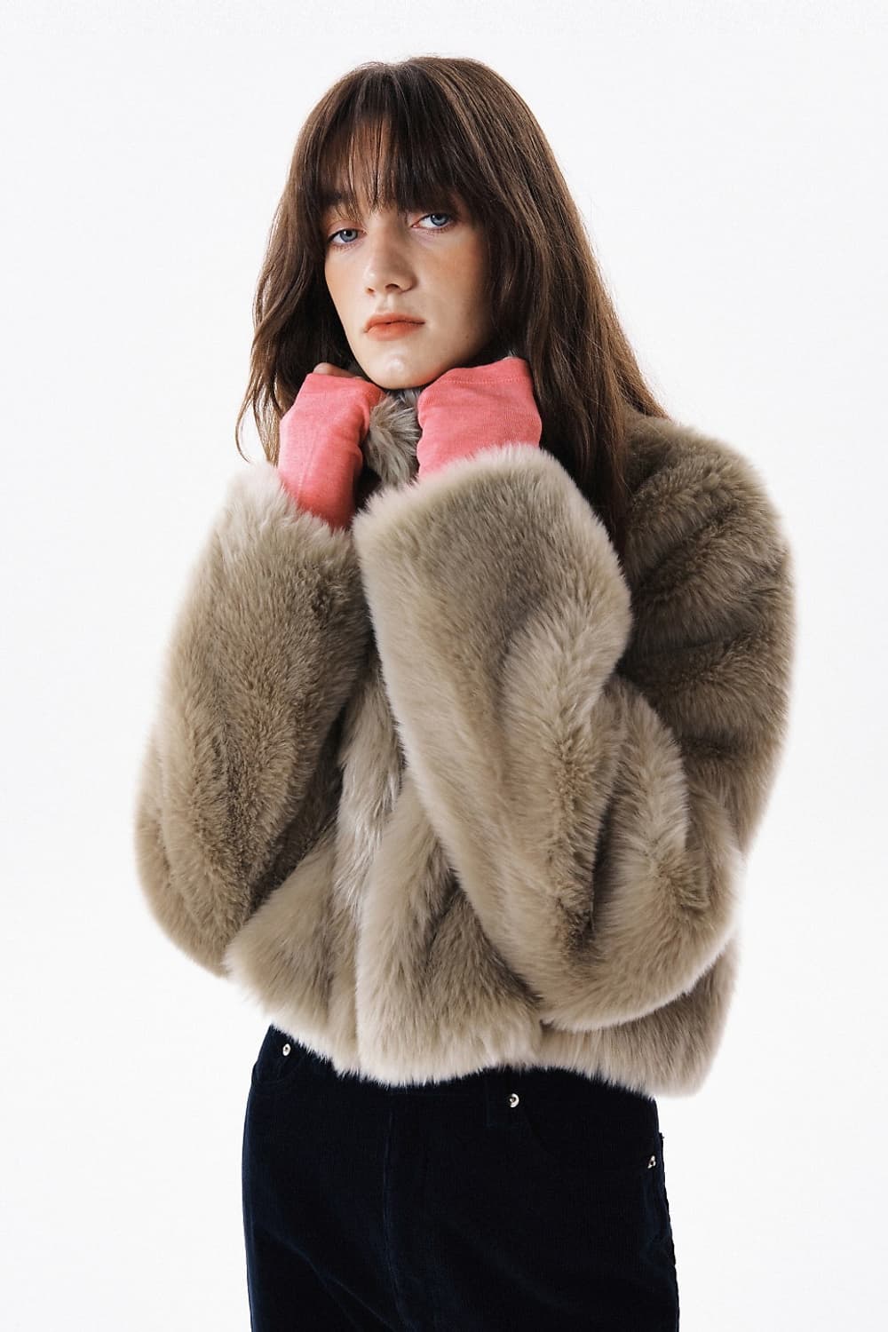 커렌트 크롭 퍼 자켓 상품이미지3