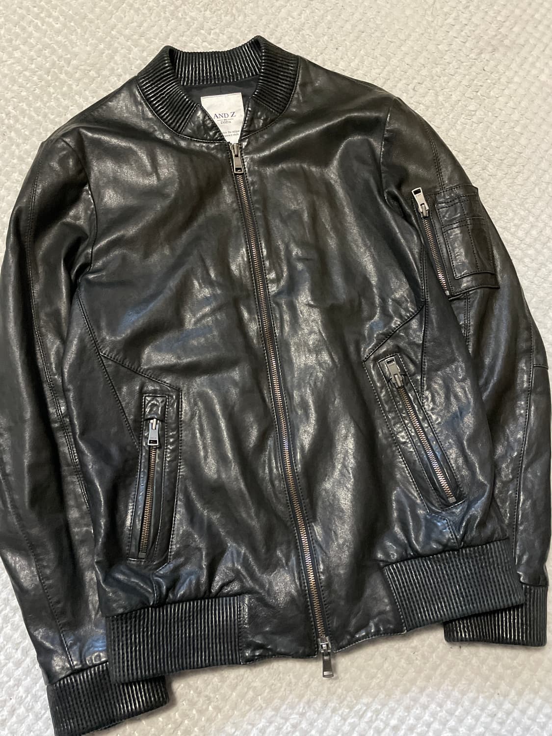 AND Z 웨스턴 무드 2WAY 램스킨 양가죽 바이커 레더 자켓 상품이미지5