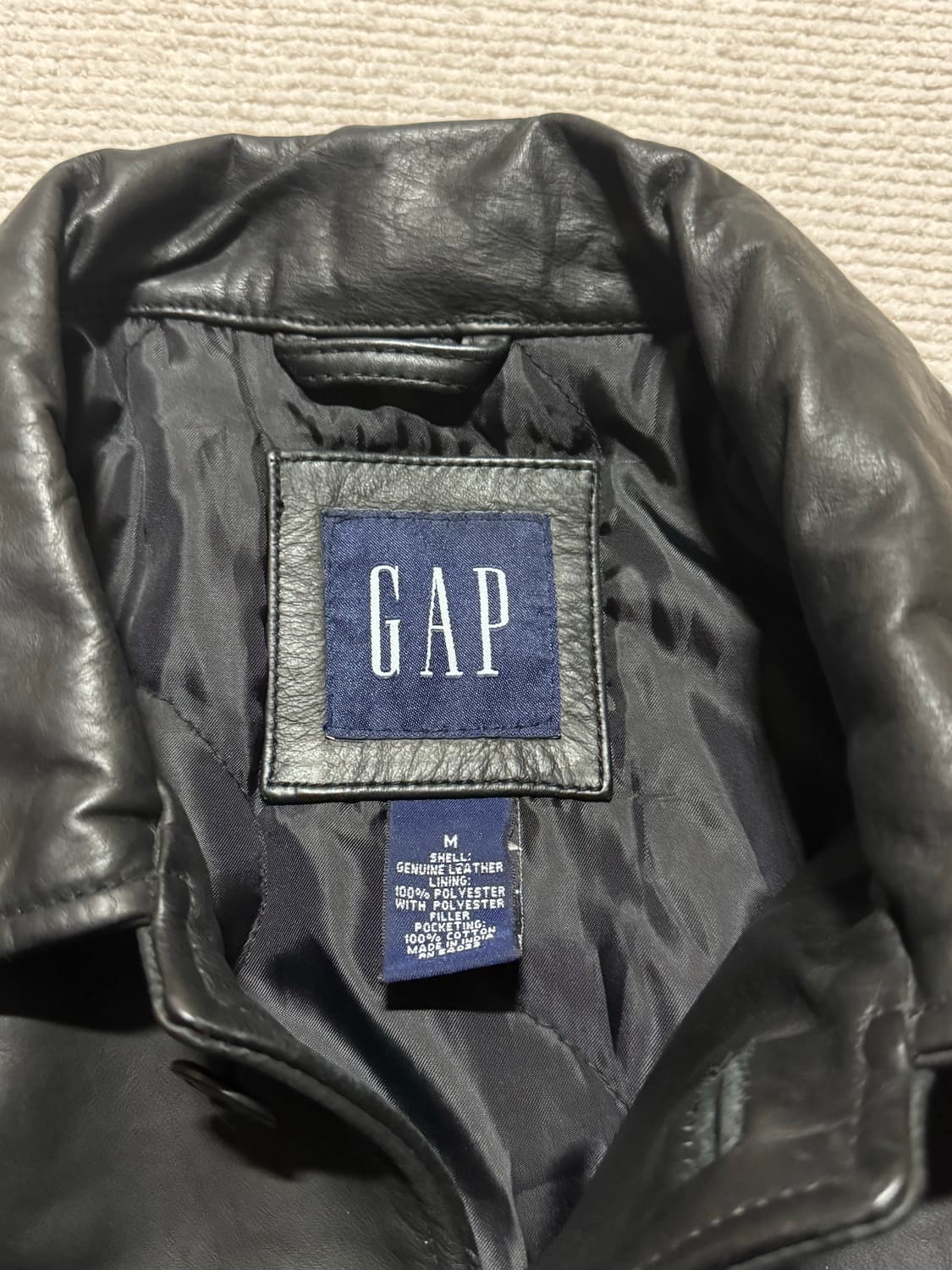 90s 올드갭 레더 카코트 블랙 M 상품이미지4