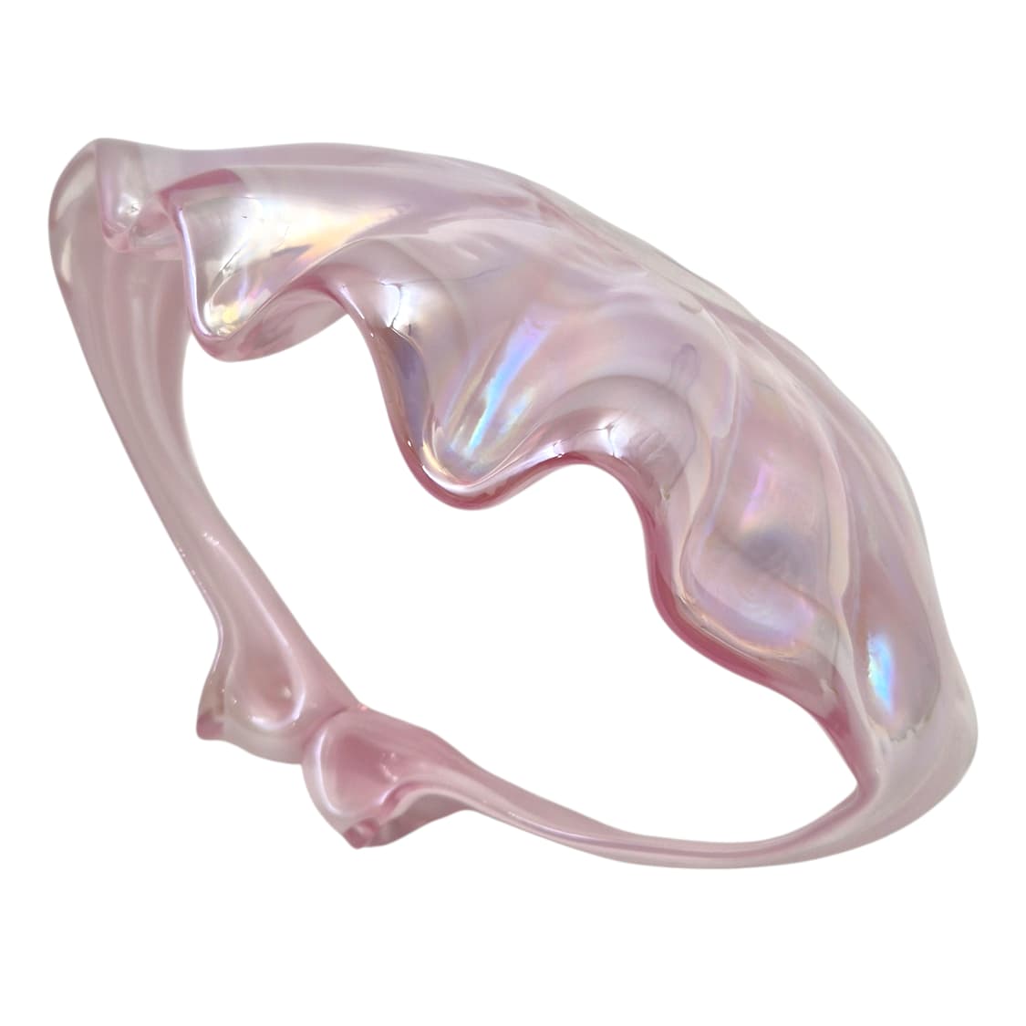 80s 쿠라타 핸드블로운 핑크 셸 리본 바구니 상품이미지4