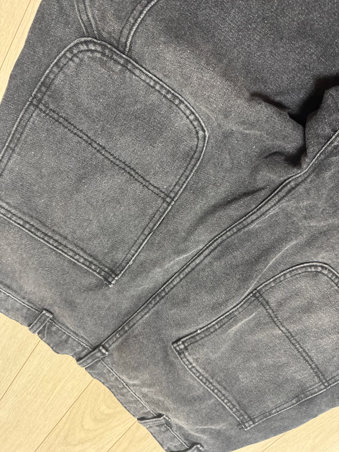 흑청 더블니 팬츠 상품이미지3