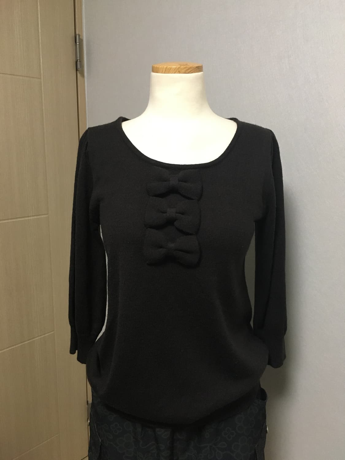 일본빈티지 리본 다크브라운 니트 꼼데 코스 미니멀 상품이미지3