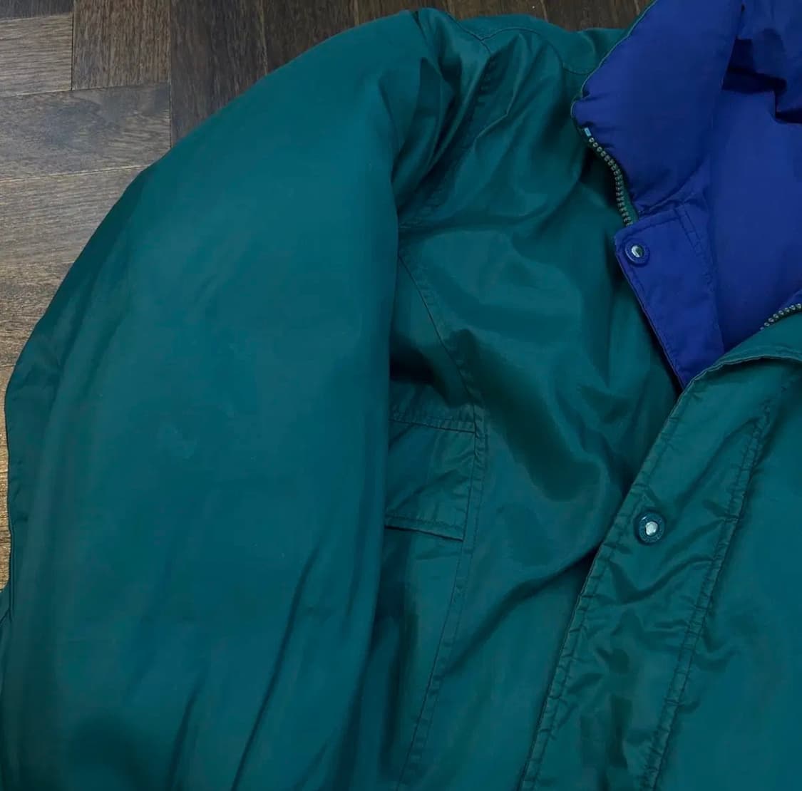 Adidas 아디다스 리버시블 덕다운 빈티지 패딩 오리털 그린 상품이미지5