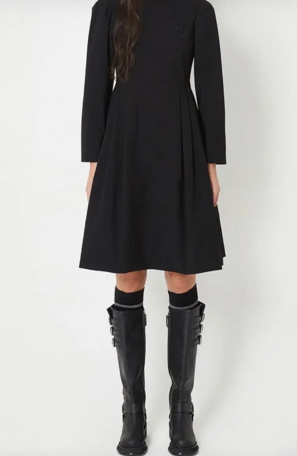 럭키슈에뜨 긴팔 원피스 블랙 38 상품이미지4