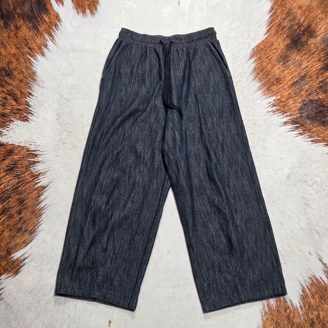 벨로아 와이드 밴딩 데님팬츠 상품이미지1