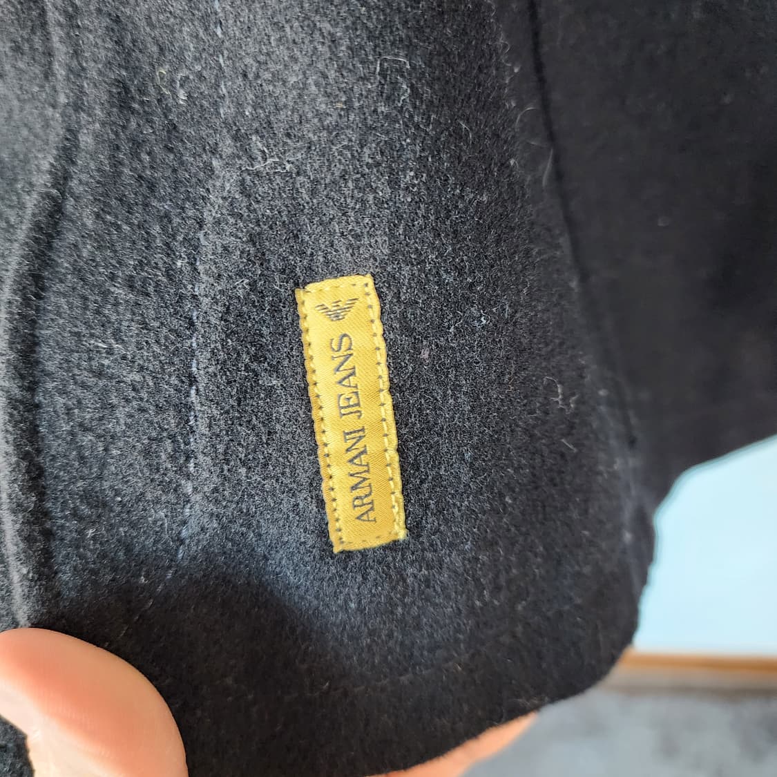 알마니 블랙 가죽 소매 포인트 자켓 상품이미지6