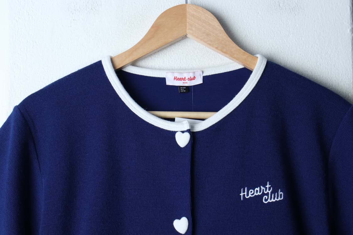 W(L-XL) 하트클럽 반팔 티셔츠 니트가디건 여름용 블루-H32321 상품이미지3