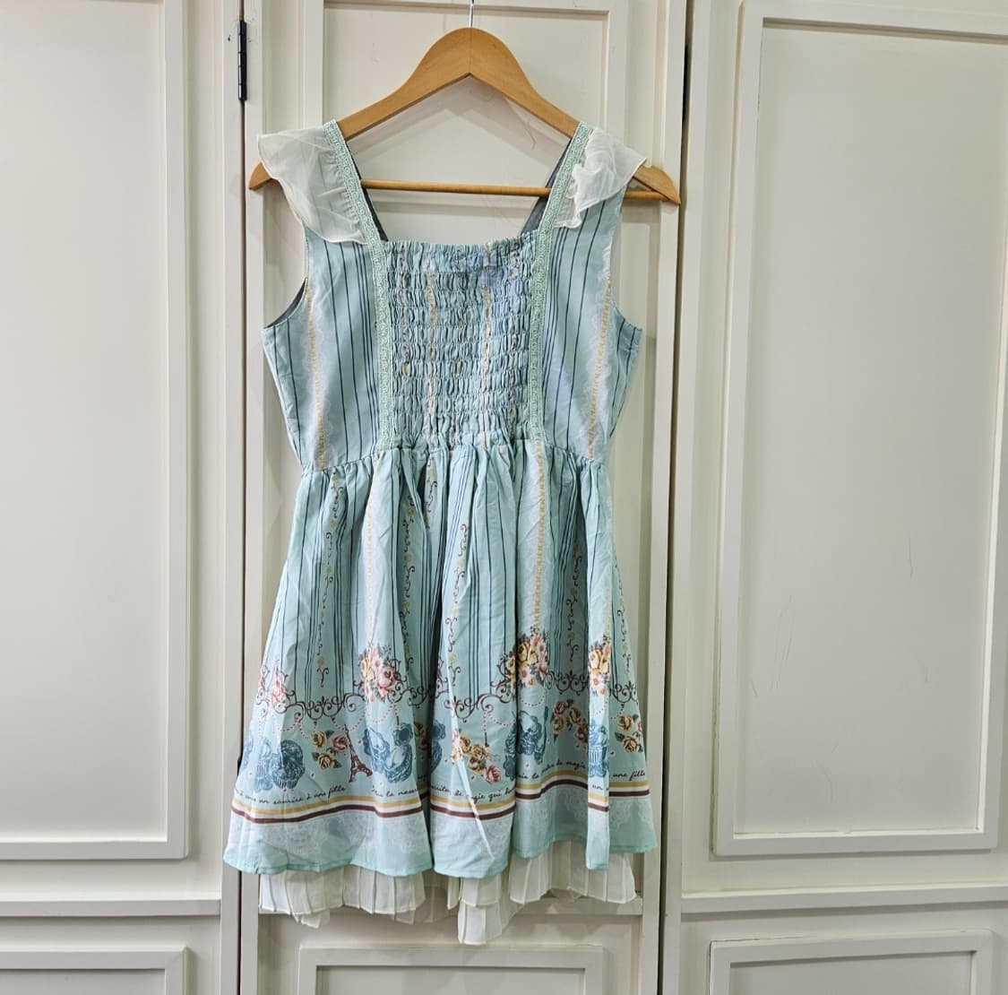 엑시즈팜(axes femme) 민트 플로럴 코르셋 원피스 상품이미지4