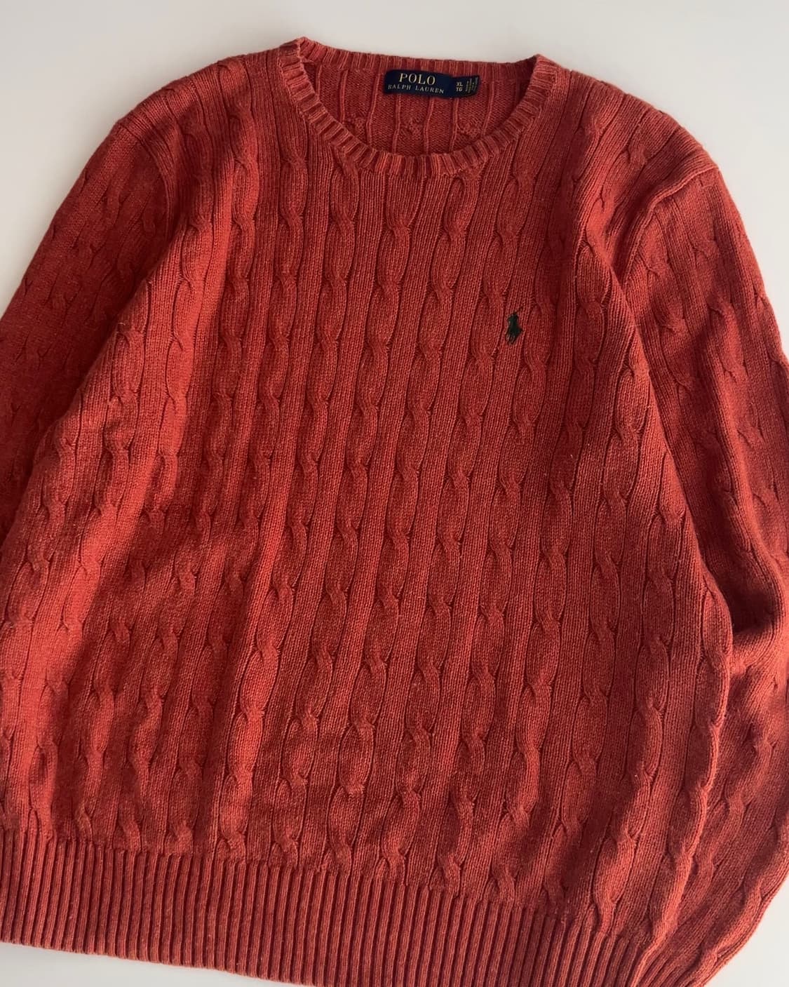 폴로 랄프로렌 케이블 실크 니트 XL 상품이미지3