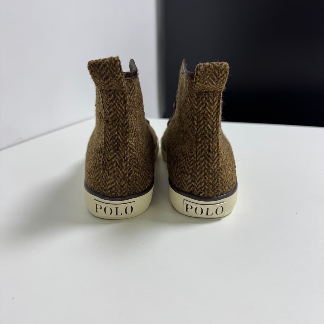 폴로랄프로렌 브라운 헤링본 하이탑 스니커즈 240 상품이미지5