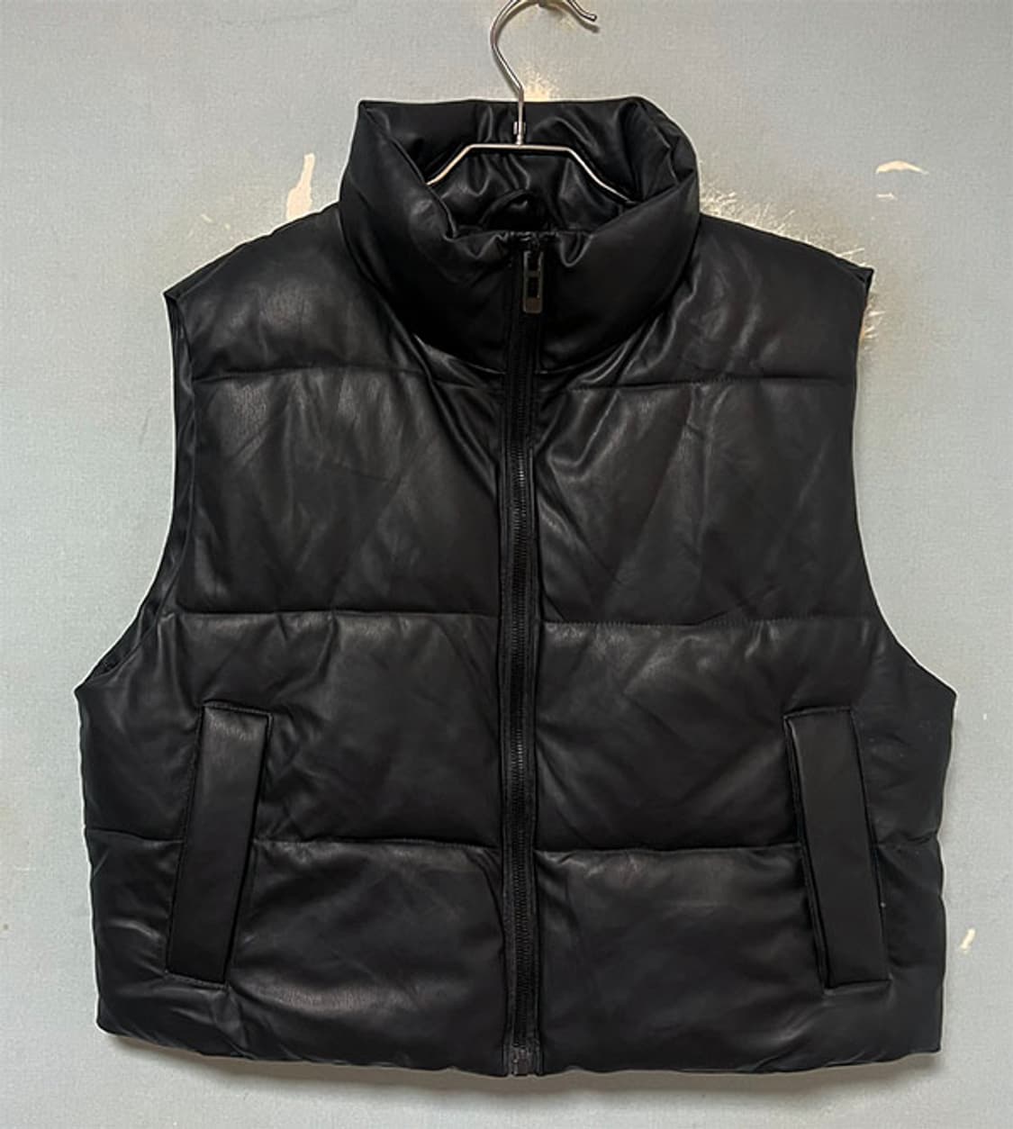 ZARA 자라 여자 패딩조끼 웰론 페이크레더 L 100 77 상품이미지1