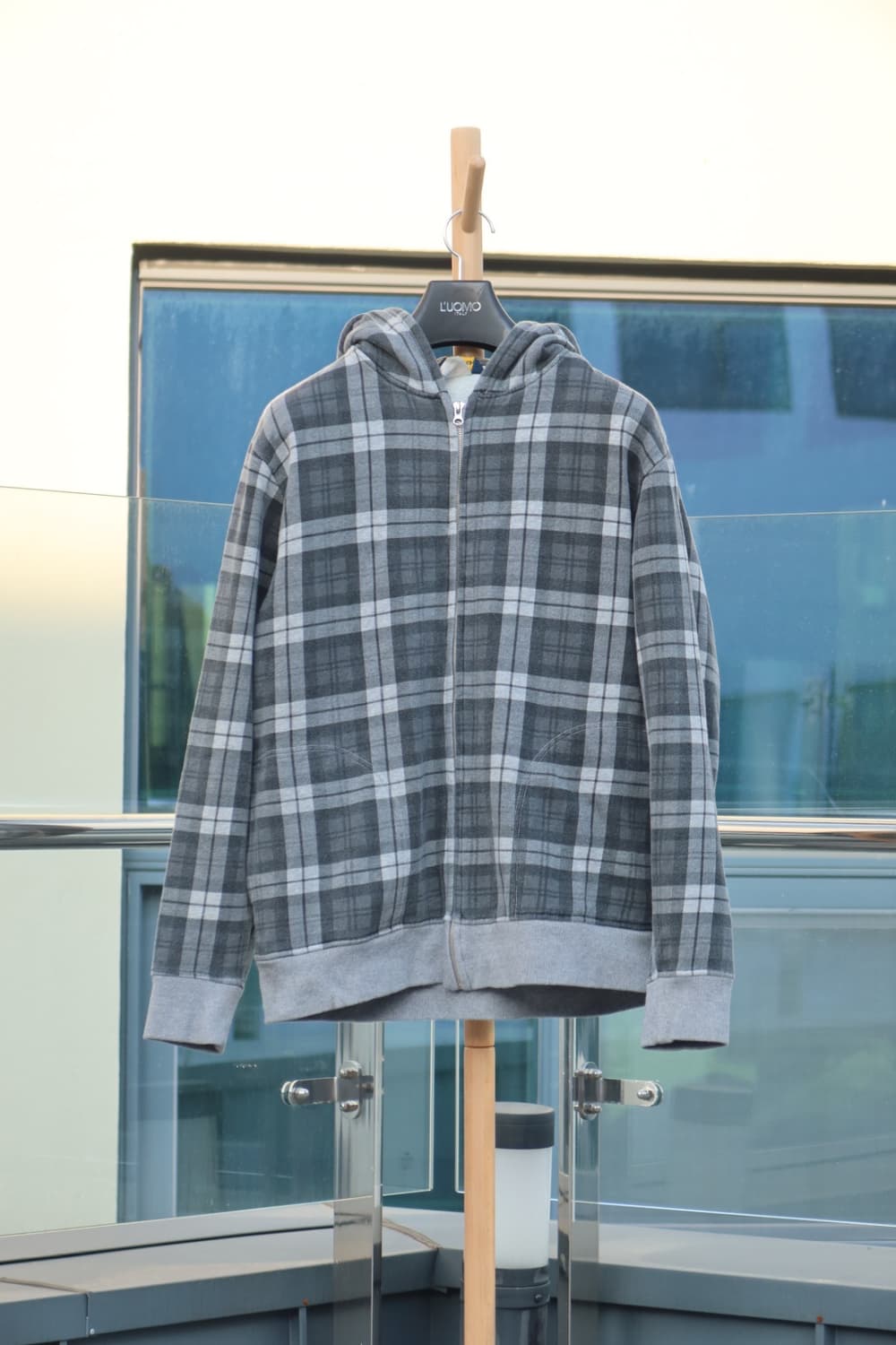 울리치 체크패턴 후드집업 상품이미지1