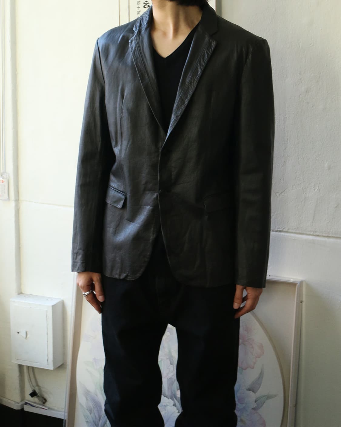 블랙바렛 레더 블레이저  상품이미지2