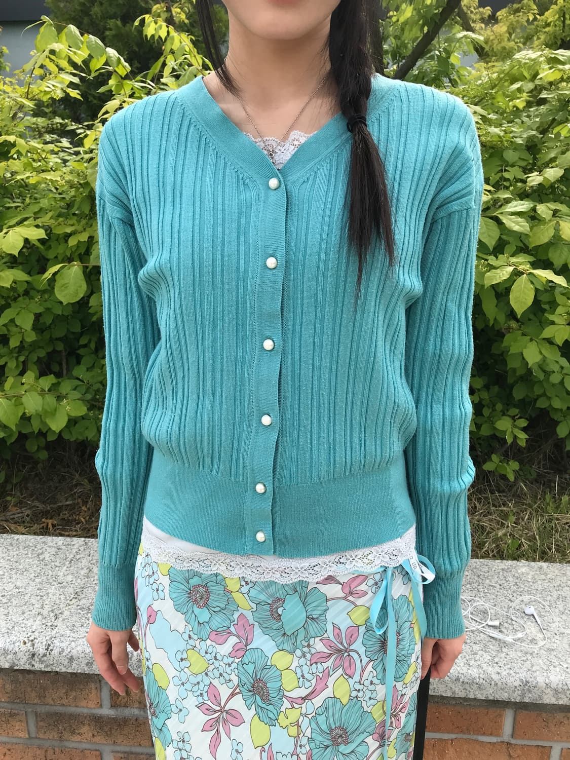 'Gu' Mint Acrylic Cardigans 상품이미지2