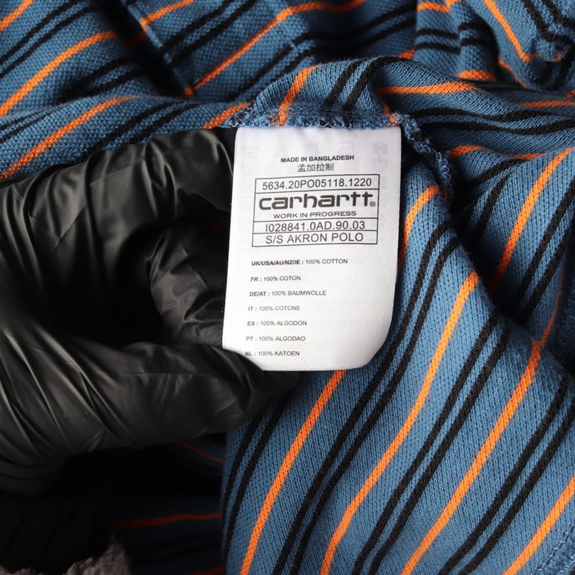 칼하트 WIP 에크론 스트라이프 폴로 셔츠 블루 M 상품이미지6