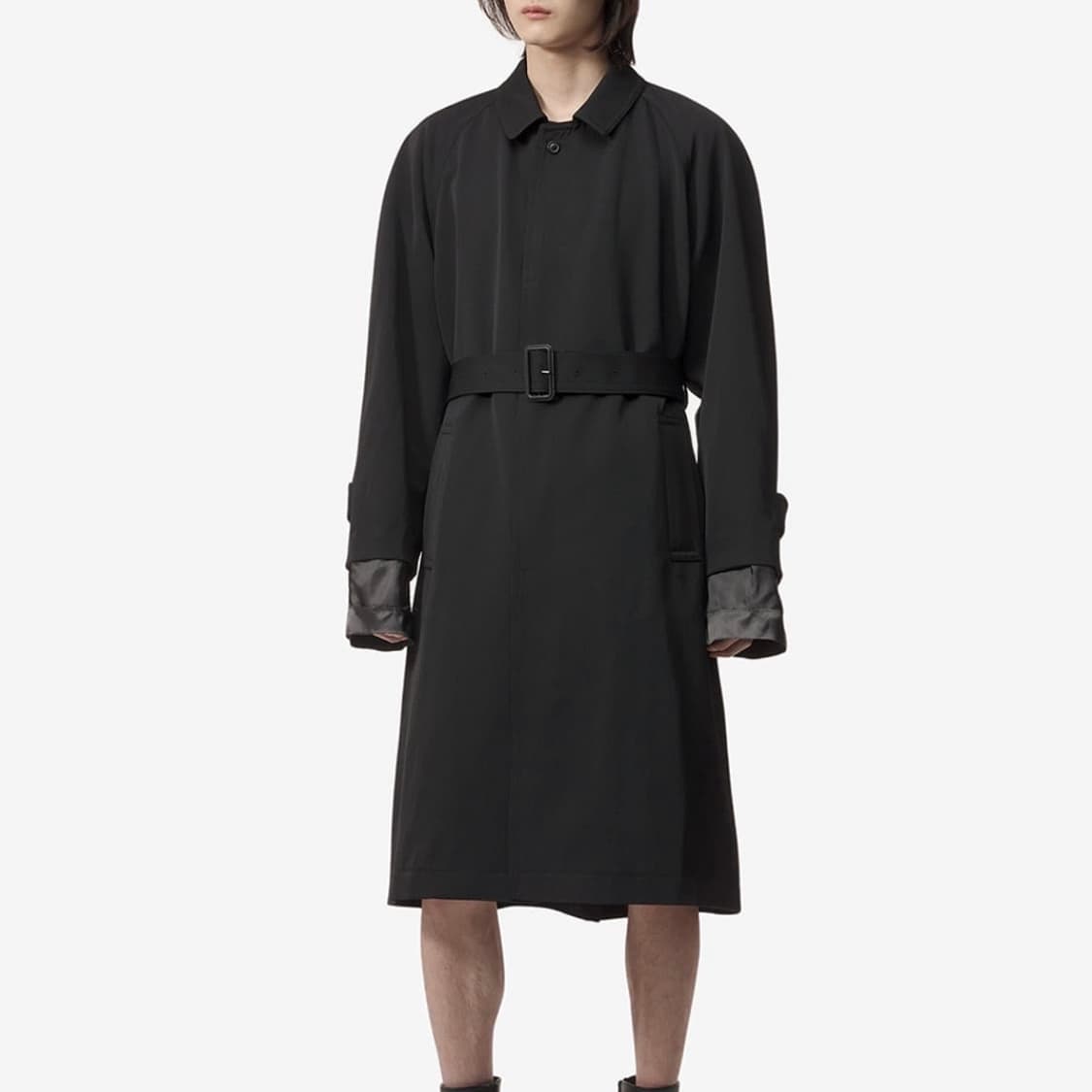 메종 마르지엘라 블랙 울 개버딘 트렌치 코트 52 사이즈 상품이미지8