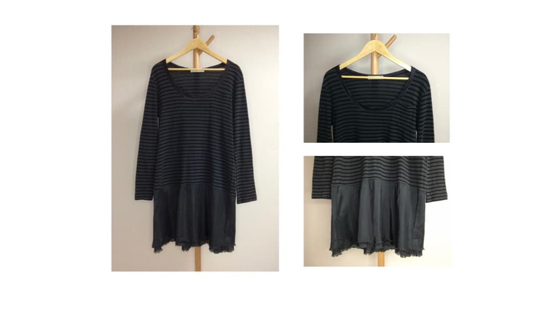 Sacai luck 사카이럭 블랙 차콜 단가라 원피스 상품이미지1