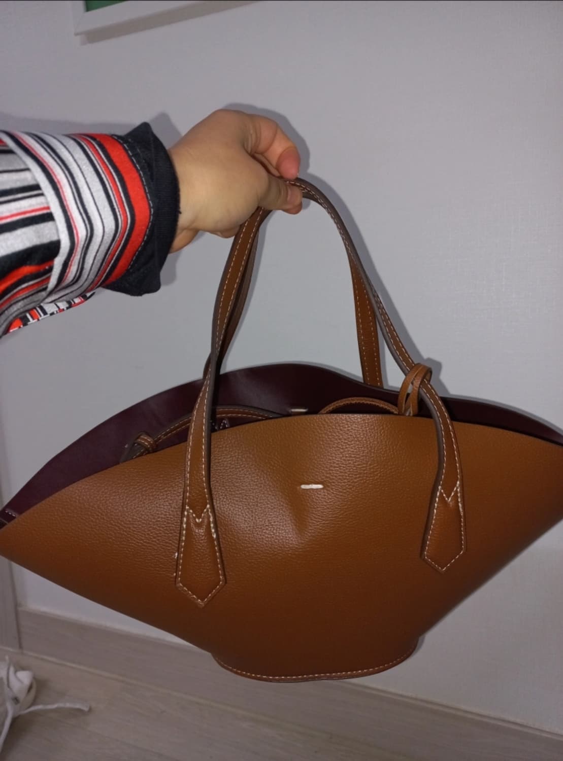 자라 토트백 카멜 상품이미지3