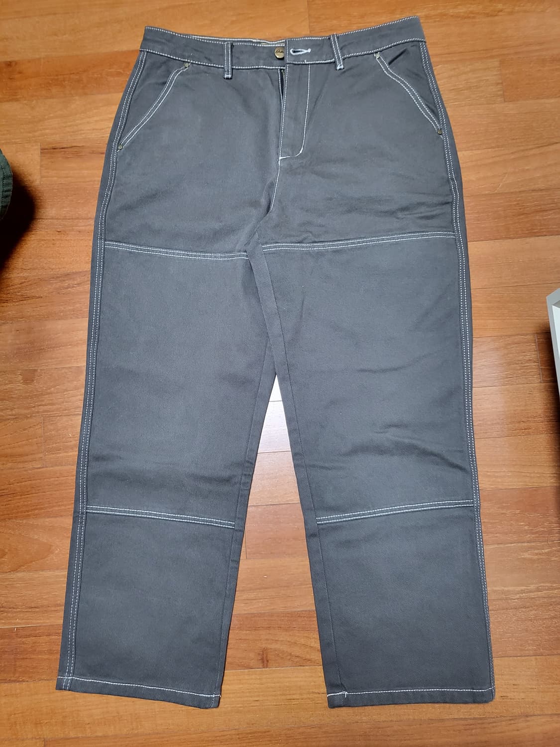 버터굿즈 Butter goods 워크 더블니 팬츠 차콜 그레이 32 상품이미지5