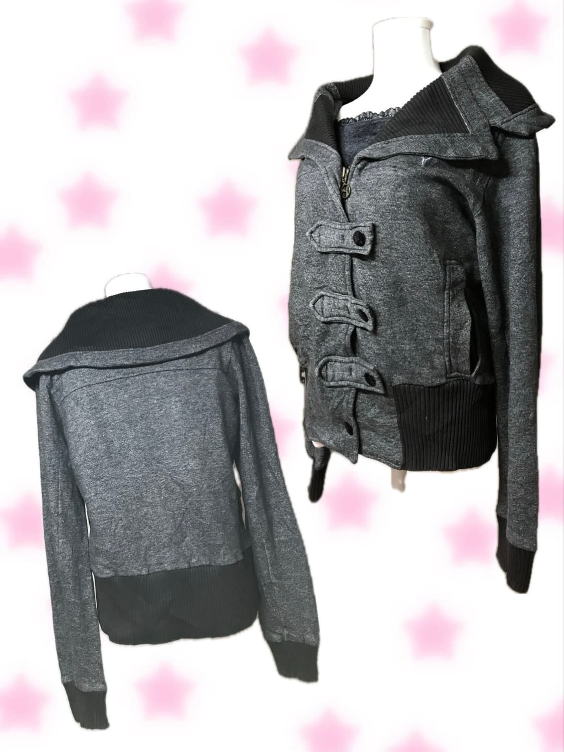 Puma 푸마 버튼 집업 y2k 차콜 2008년대 제품 상품이미지5