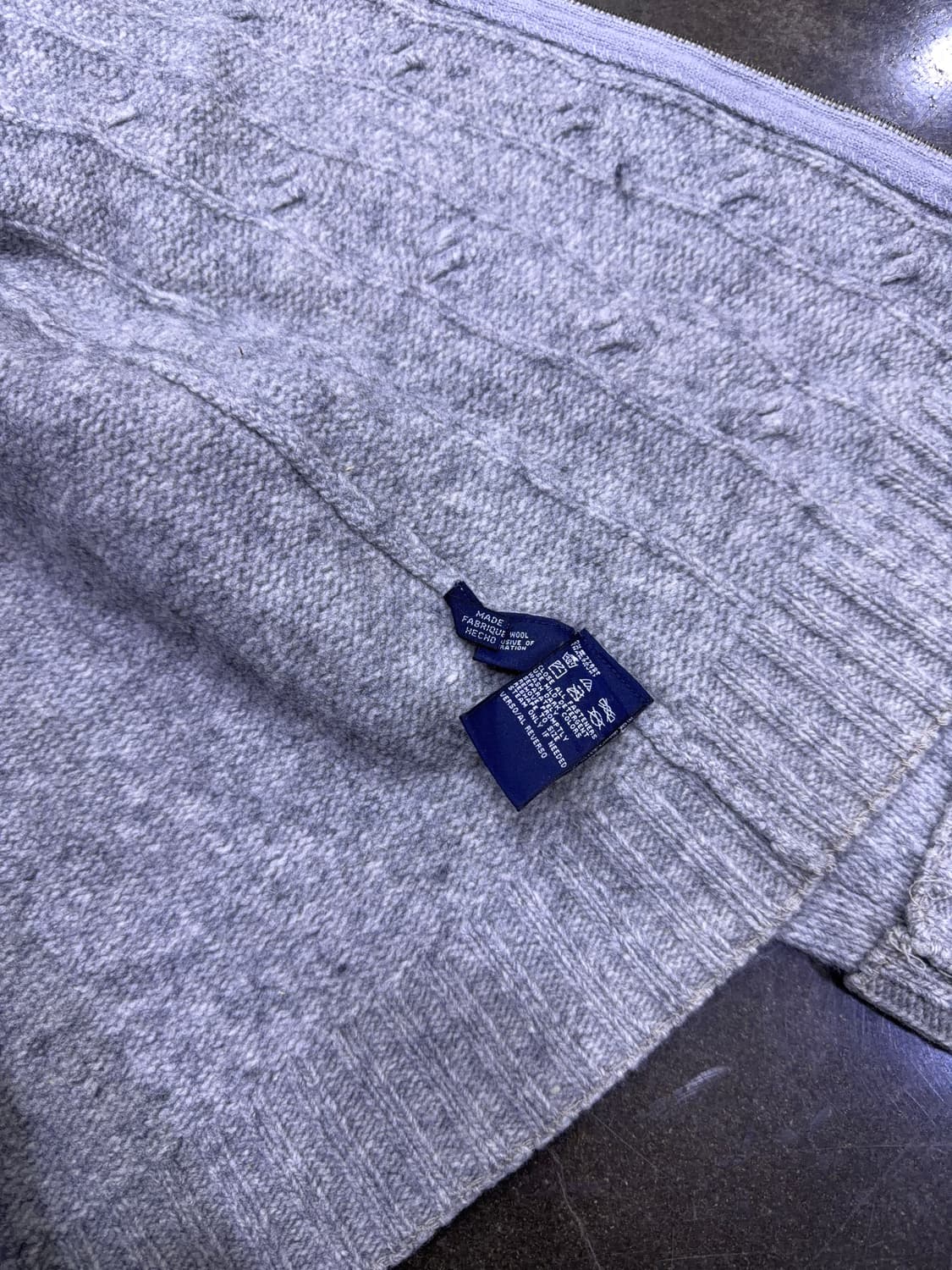 타미힐피거 코튼 케이블 니트 스웨터 투웨이 집업 라이트 그레이 M 상품이미지7