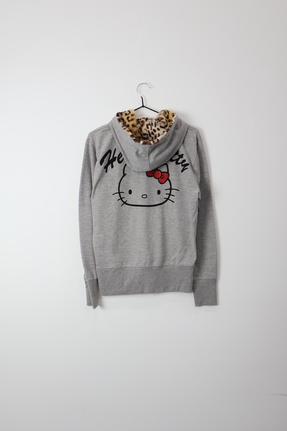 'Hello Kitty' Leopard Fur Zip-Up Hoodie 상품이미지7