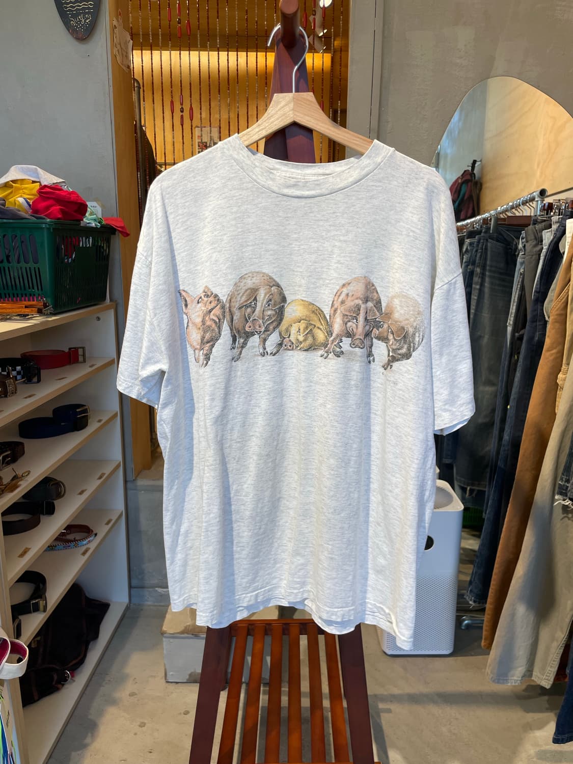 90s 오네이타 Pig 티셔츠 싱글스티치 상품이미지1