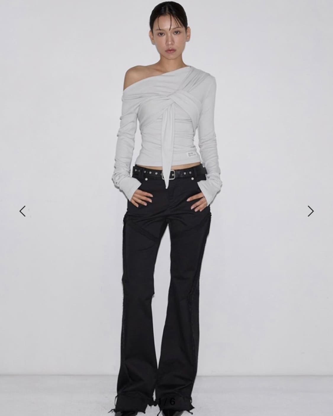 이네기 Drape Flow Tie Long Sleeve 상품이미지1