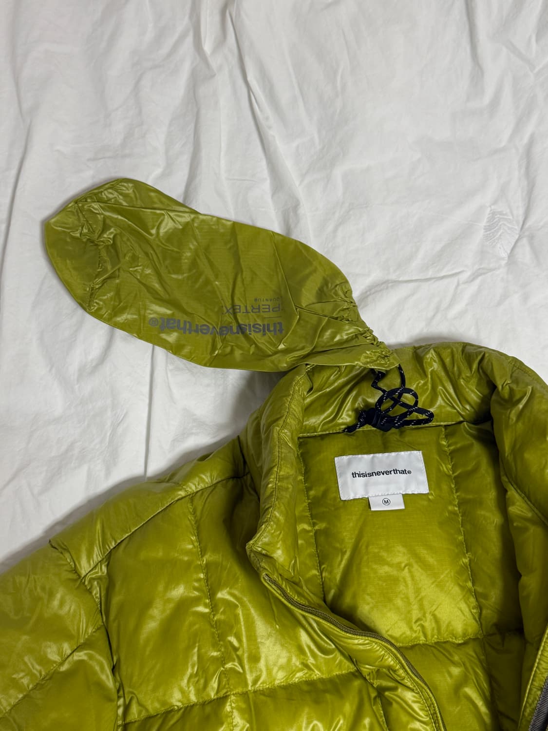 디스이즈네버댓 퍼텍스 라이트 다운 자켓 올리브 옐로우 M 상품이미지5