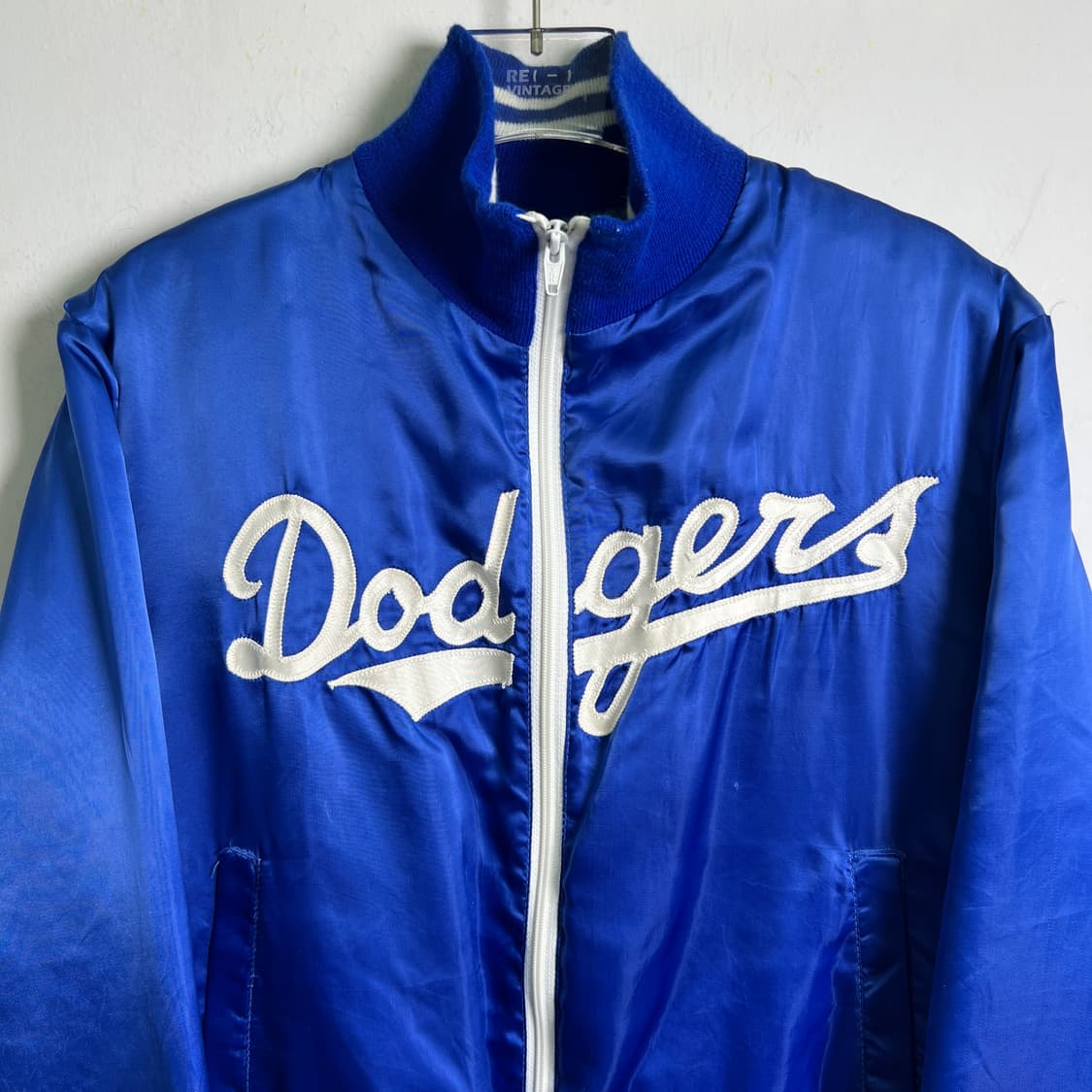 70's LA 다저스 블루 새틴 블루종 점퍼 XS 상품이미지4