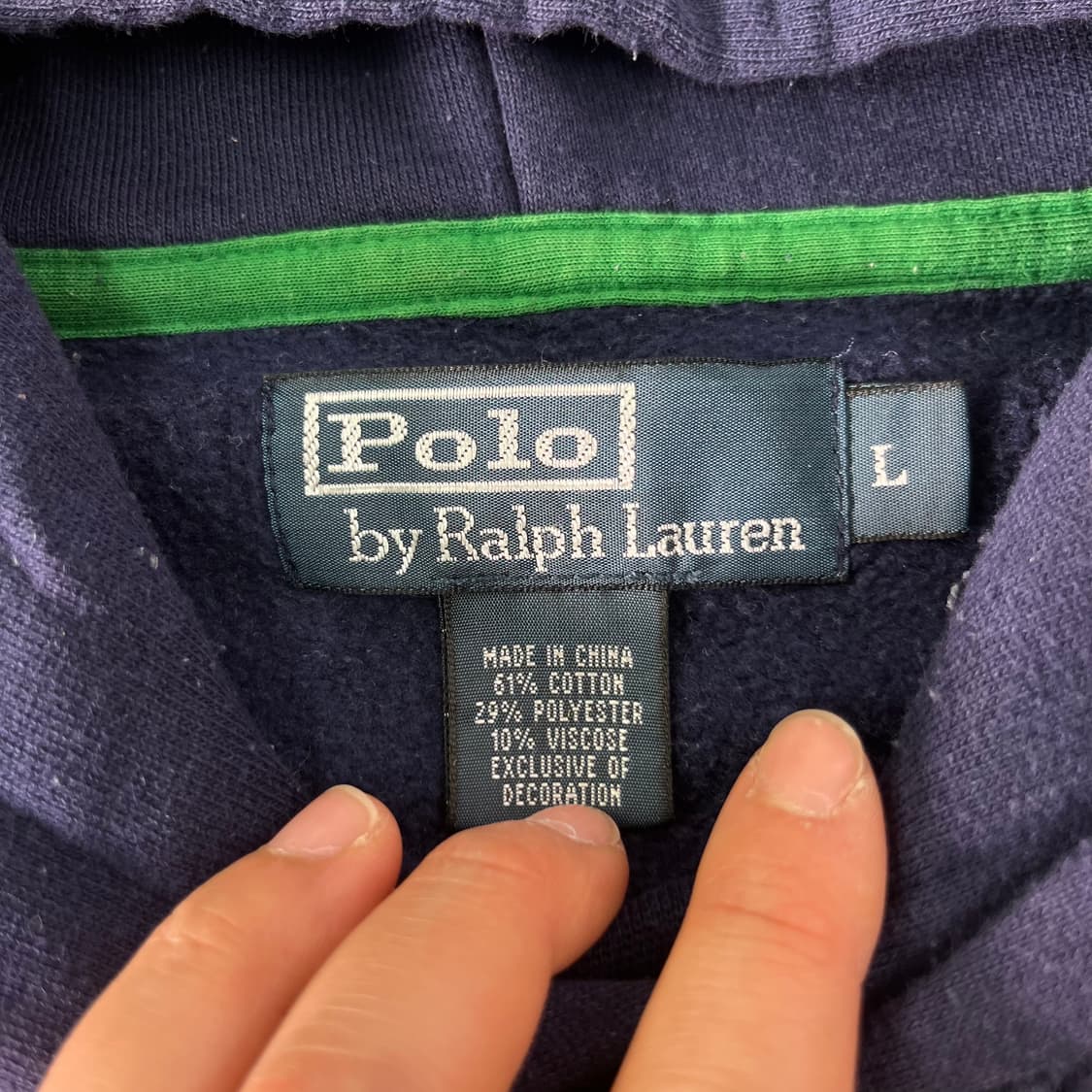100 폴로랄프로렌 빅포니 usa 자수로고 네이비 후드티 상품이미지3