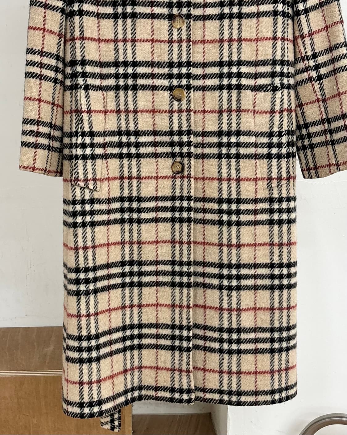 버버리 체크 롱 코트 상품이미지5